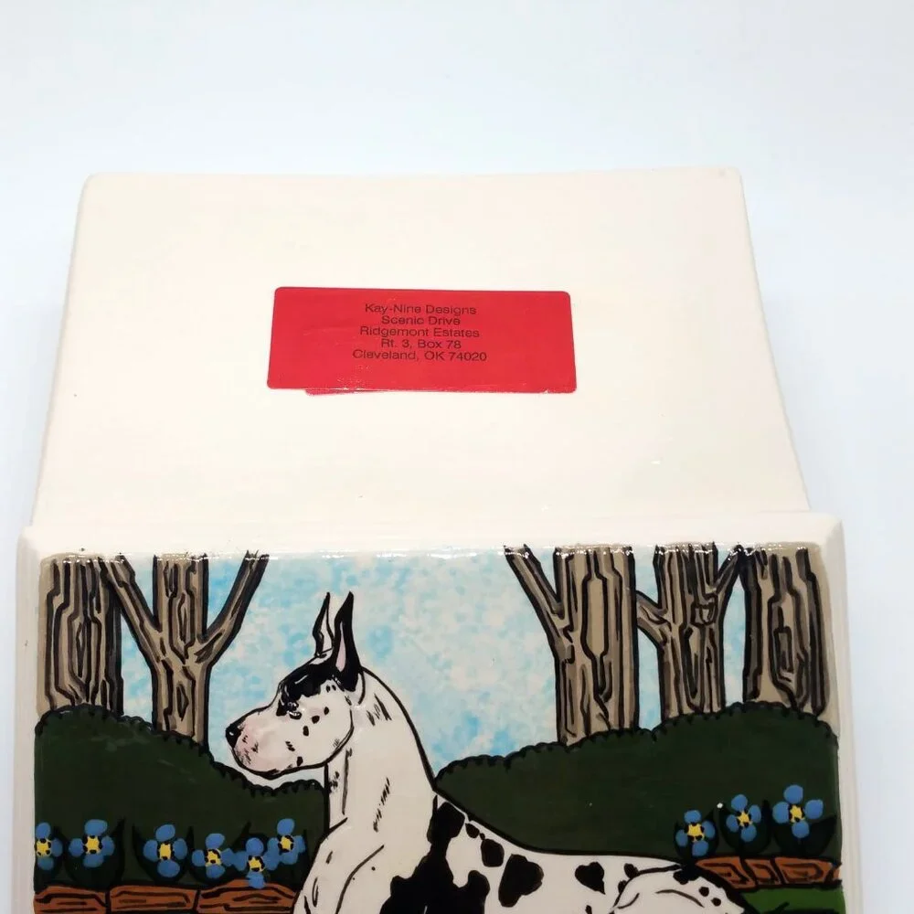 Great Dane Dog Handmade Ceramic Keepsake Trinket Jewelry Box